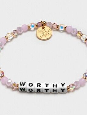 Little Words Project "WORTHY" Beaded Stretch Bracelet